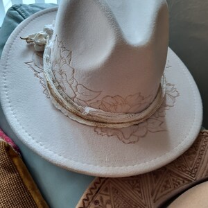 Decorated Fedora Hats, Painted Hats, Burned Hats image 6