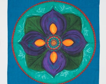 Foulard violet Lotus Bud