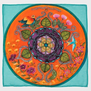 Wild peony scarf for rejuvenation and joy