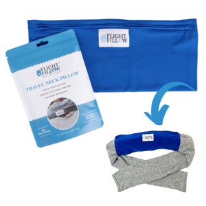 Travel Pillow, Tube Travel Pillow, Stuffable Neck Pillow, Neck Pillow for Travel, Travel Accessories Airplane, Fillable Travel Pillow (Blue)