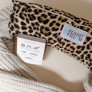 Cheetah Print Neck Pillow, Machine Washable Travel Neck Pillow, Best Travel Pillow for Long Flights, Travel Lumbar Pillow, Travel Hacks