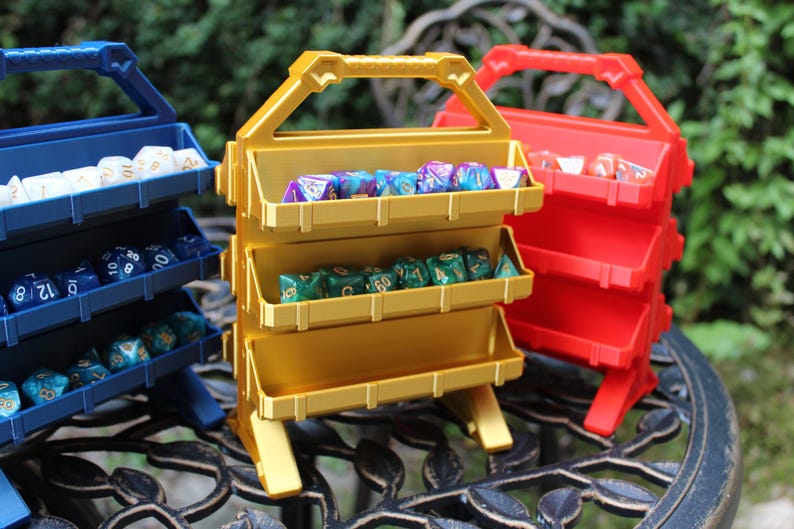 3D Printed Dice Rack With Removable Bins, Tabletop Gaming Storage - Etsy