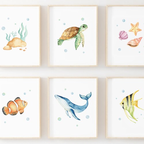 PRINTABLE Under the Sea Wall Art Ocean Nursery Print Sea Etsy