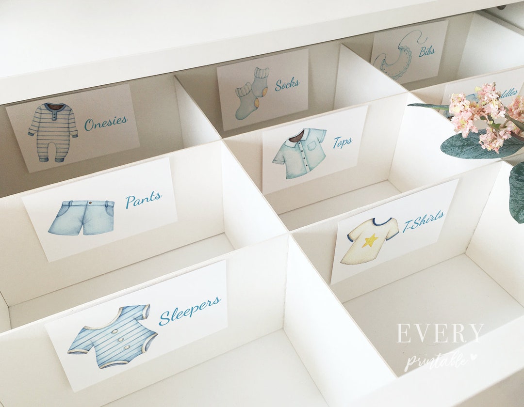Baby Boy Clothes Drawer Labels Baby Labels Closet Organizer Etsy
