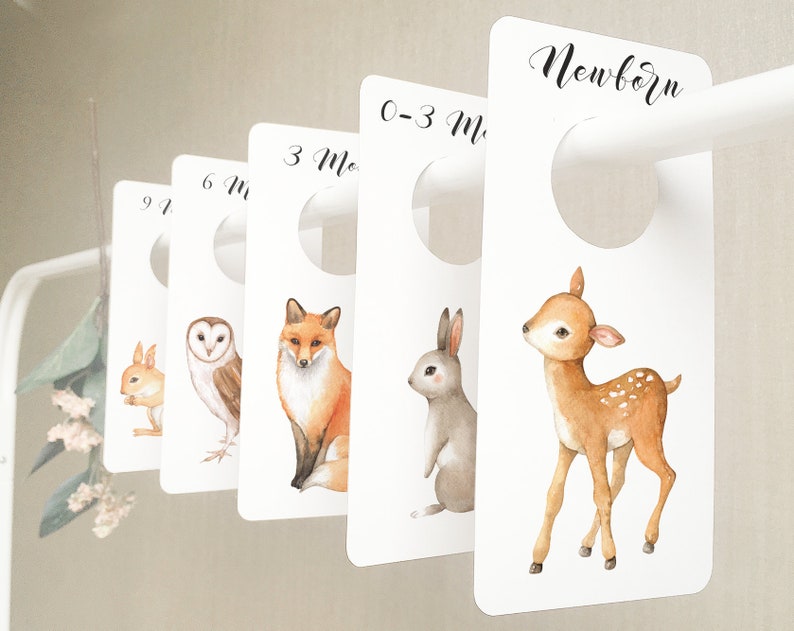 Woodland Nursery Closet Dividers Baby Closet Dividers Animal Etsy