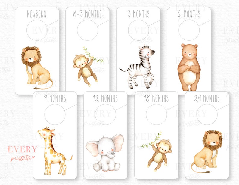 Safari Nursery Closet Dividers Baby Closet Dividers Animal Etsy