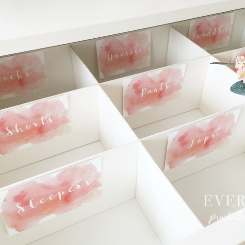 Pink Blush Drawer Labels Baby Labels Closet Organizer Etsy