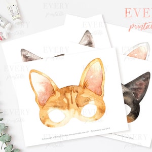 Cat Animals Printable Masks Kids Mask Kitty Animal Prints - Etsy