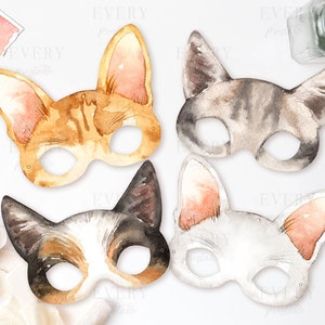 Cat Animals Printable Masks Kids Mask Kitty Animal Prints - Etsy