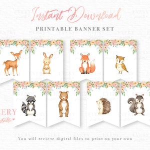 Woodland Printable Banner Woodland Baby Shower Baby Shower - Etsy
