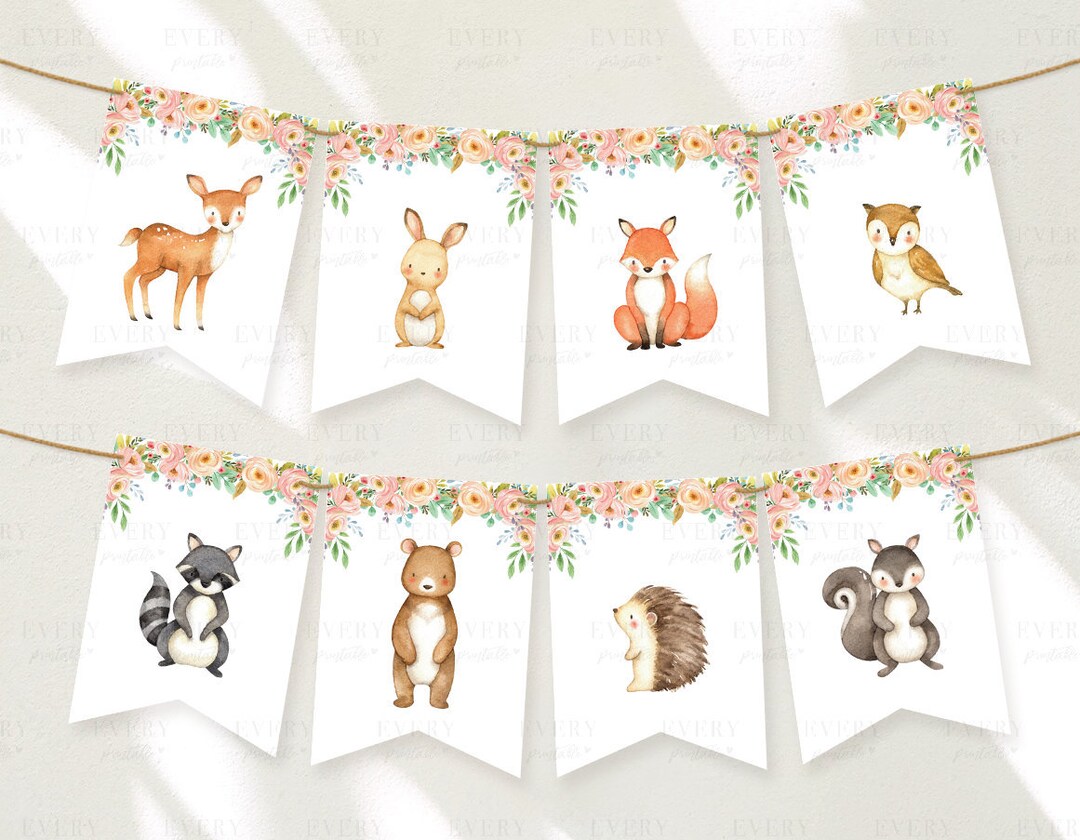 Woodland Printable Banner Woodland Baby Shower Baby Shower - Etsy