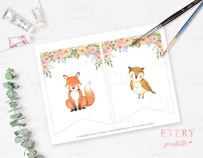 Woodland Printable Banner Woodland Baby Shower Baby Shower | Etsy