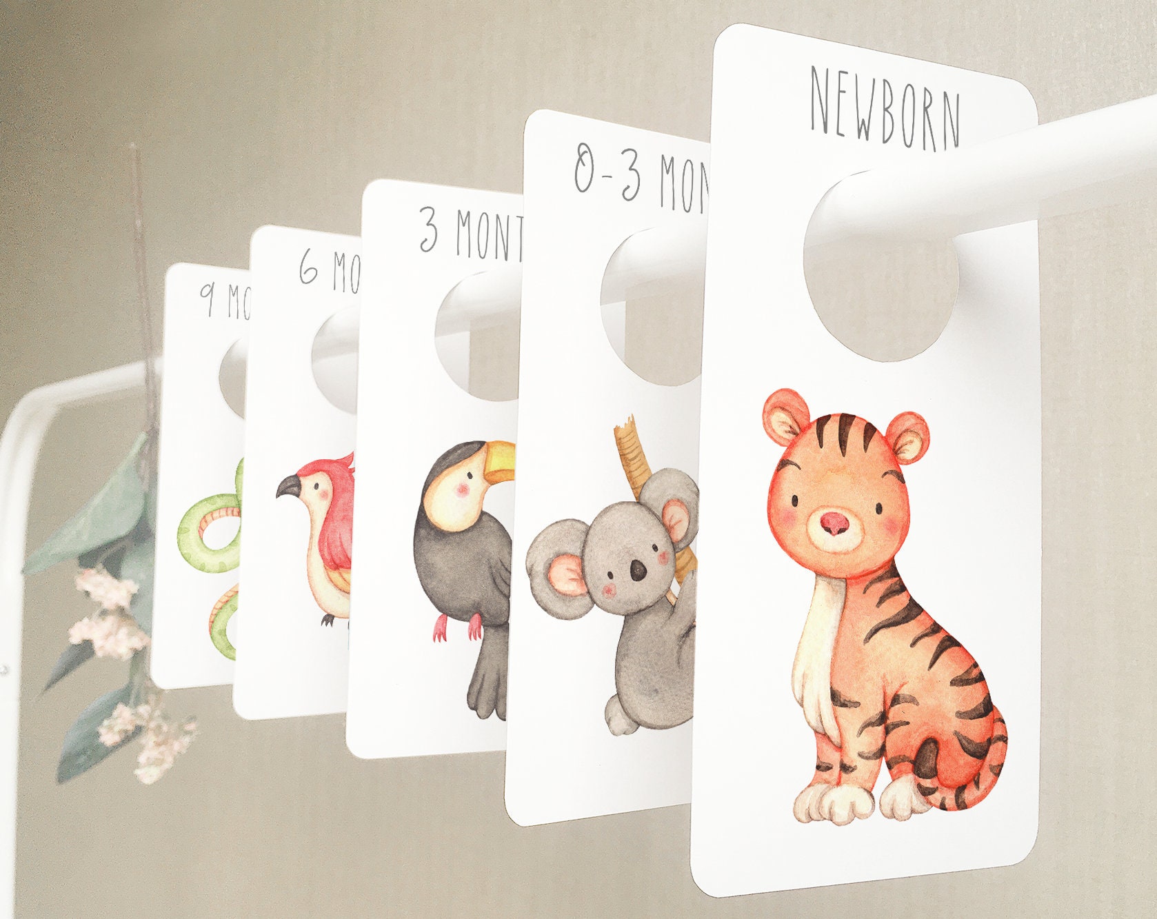 Jungle Nursery Closet Dividers Baby Closet Dividers Animal Etsy
