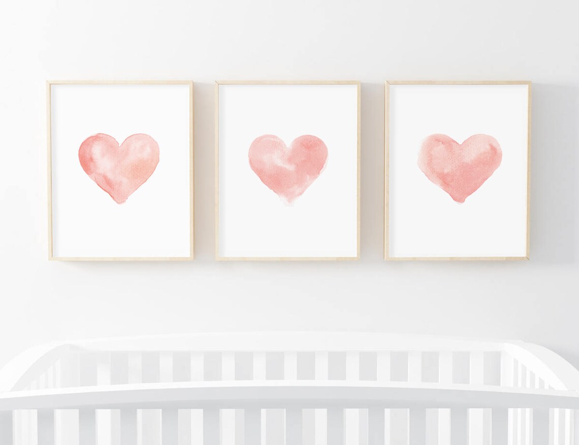 Heart Nursery Wall Decor Nursery Decor Nursery Print Baby Etsy