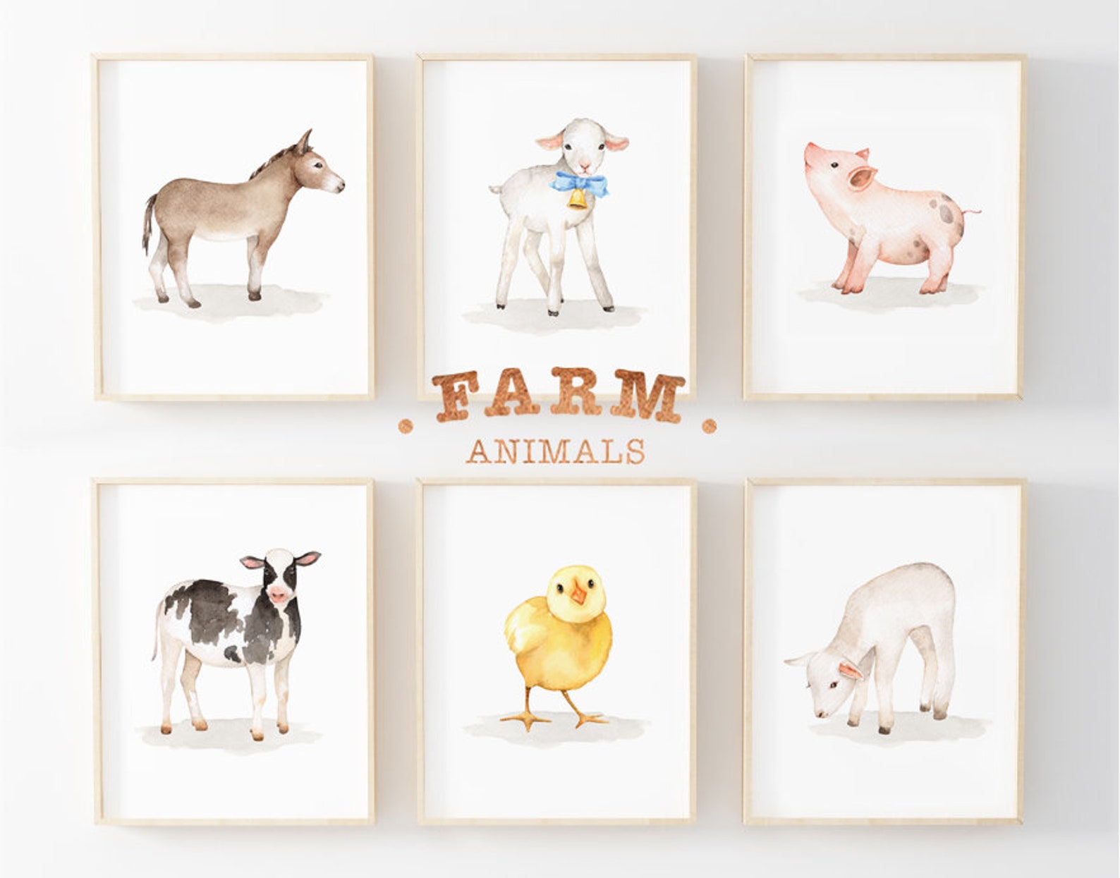 Farm Animals Nursery Decor Farm Animal Prints Baby Room Etsy