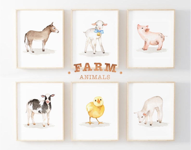 Farm Animals Nursery Decor Farm Animal Prints Baby Room Etsy Australia