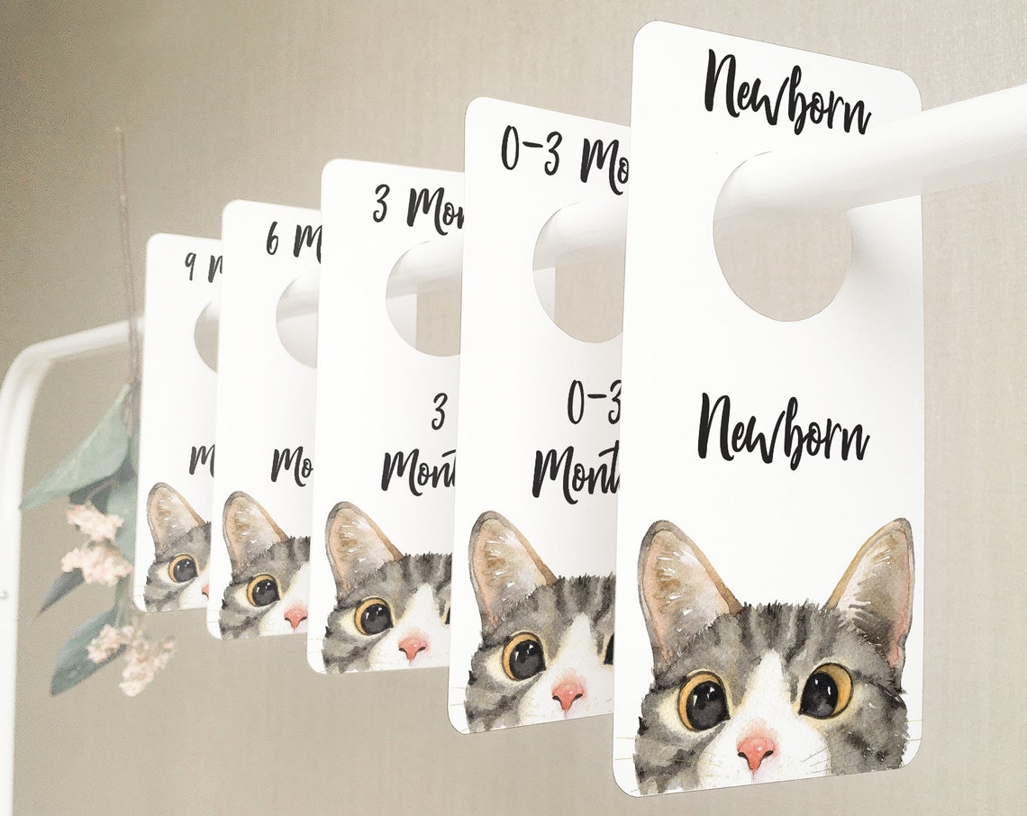 Cat Nursery Closet Dividers Baby Closet Dividers Animal Etsy