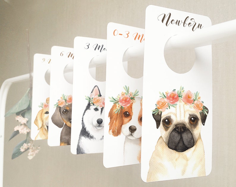 Dog With Flower Nursery Closet Dividers Baby Image 0
