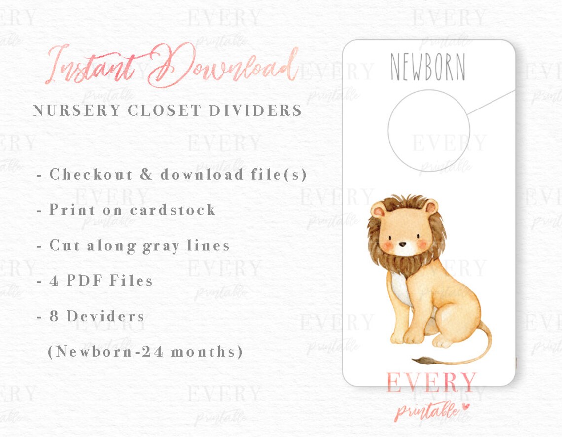 Safari Nursery Closet Dividers Baby Closet Dividers Animal Etsy