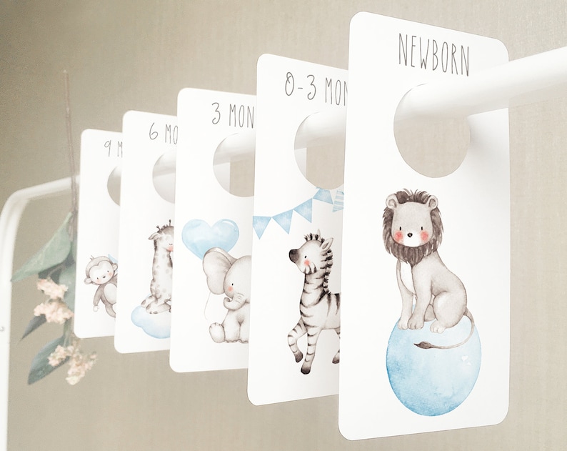 Safari in Blue Nursery Closet Dividers Baby Closet Dividers Etsy