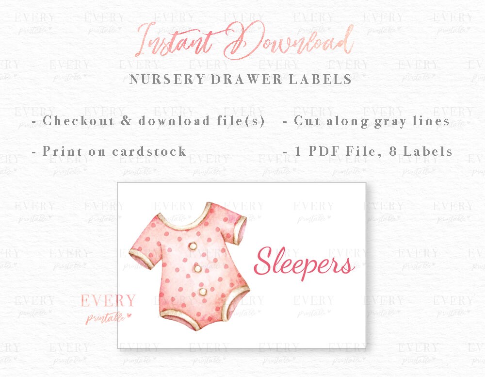 Baby Girl Clothes Drawer Labels Baby Labels Closet Etsy Australia