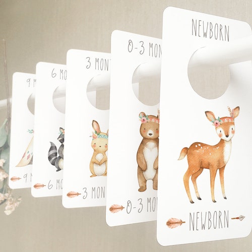 Woodland Animals Nursery Closet Dividers Baby Closet Etsy