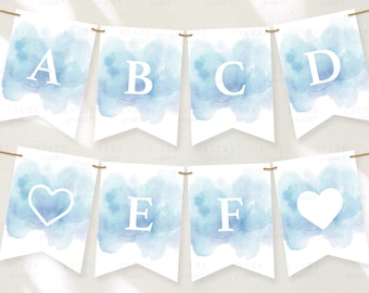 blue banner letters etsy