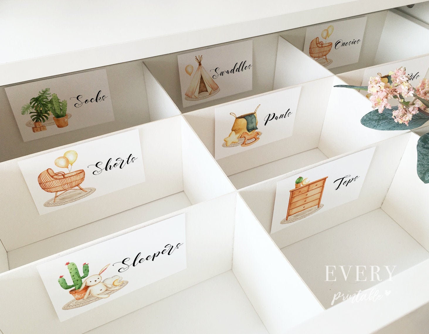Boho Nursery Drawer Labels Baby Labels Closet Organizer Etsy