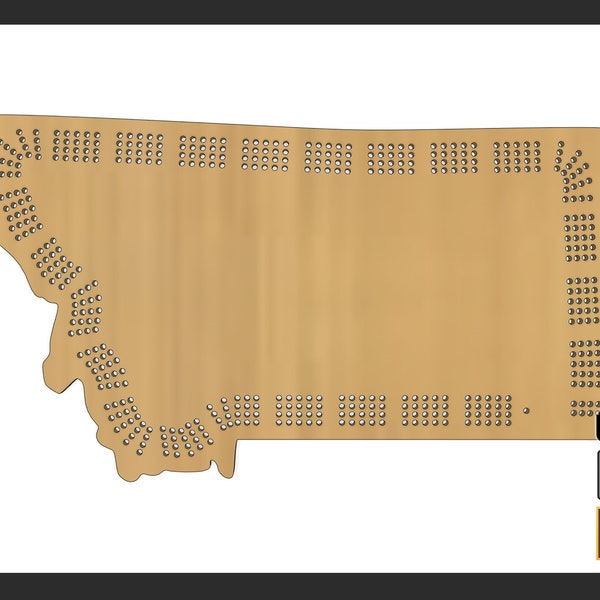 Montana Shaped 4 Player Cribbage Template - (Laser Ready Digital Download - SVG, AI, PDF)