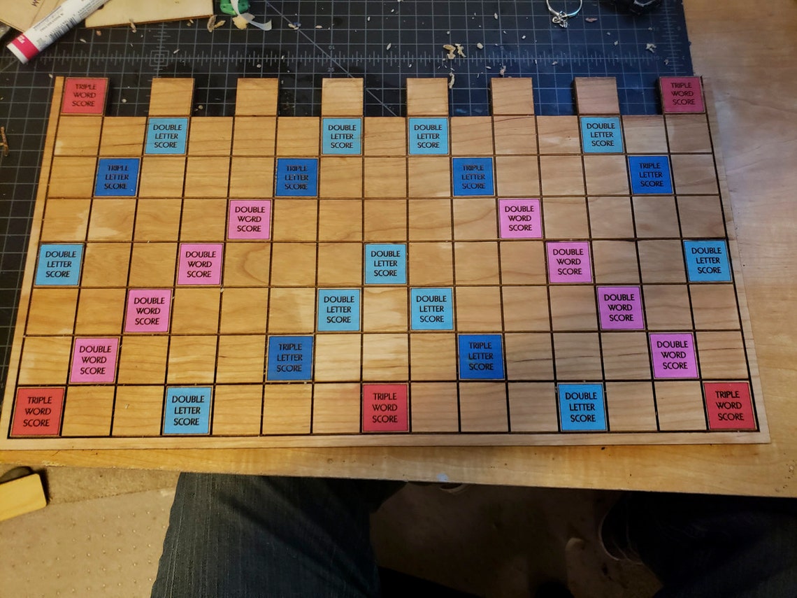 Lasercut Scrabble Board Template digital Download Etsy Australia