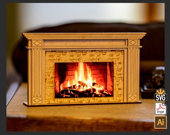 Desktop Fireplace Smartphone Stand -  (Laser Ready Digital Download - SVG, PDF, AI)