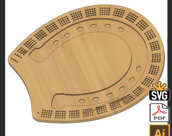 Horseshoe Cribbage Template - (Laser Ready Digital Download - SVG, AI, PDF)