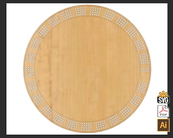 Circular Cribbage Template - (Digital Download - SVG, AI, PDF)