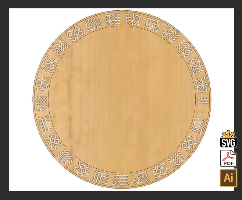 Circular Cribbage Template digital Download SVG AI PDF Etsy