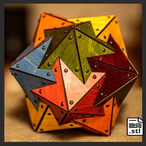 Stellation of Strombic Hexecontahedron Connectors - (3D Printer Ready - Digital Download - STL)