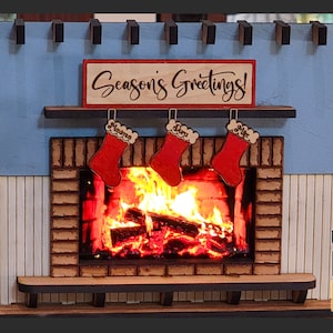 Desktop Fireplace Smartphone Stand - 2 Designs Included - Multiple Mantel Sign Options - (Laser Ready Digital Download - SVG, PDF, AI)