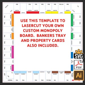 Lasergesneden monopoliesjabloon - (digitale download - ai, svg, pdf)