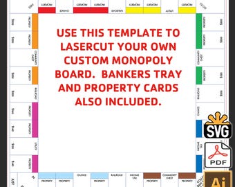 Laser Cut Monopoly Template - (Digital Download - ai, svg, pdf)