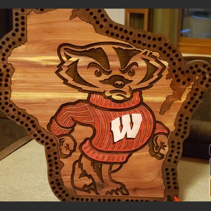 Wisconsin Shaped Cribbage Laser Template - 2 & 3 Player option -(Digital Download - SVG, AI, PDF)