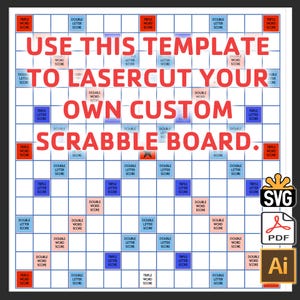 Lasercut Scrabble Brett Vorlage - (Laserfertiger digitaler Download - AI, SVG, PDF)