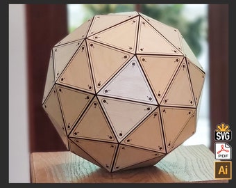 Pentakis Dodecahedron for Laser Cutters - (Laser Ready Digital Download - SVG, AI, PDF)