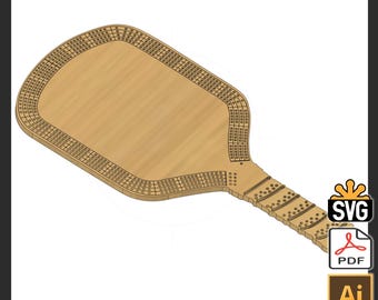 Pickleball Paddle Cribbage Template - (Laser Ready Digital Download - SVG, AI, PDF)