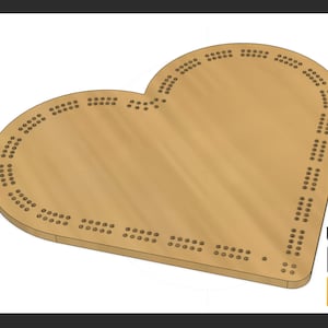 Modelo de Cribbage em formato de coração - (Download digital pronto para laser - SVG, AI, PDF)