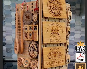 Peg Board Display Stand - 2 Versions - (Laser Ready Digital Download - SVG, PDF, AI)