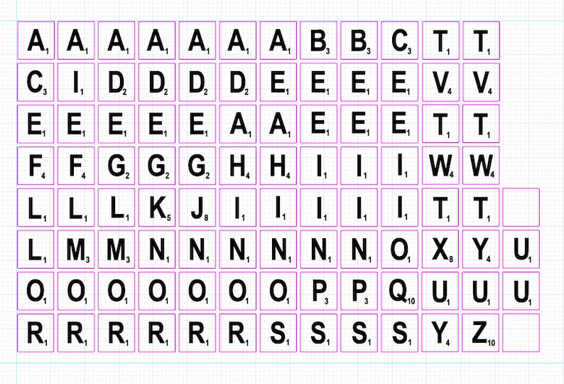 Lasercut Scrabble Board Template digital Download - Etsy