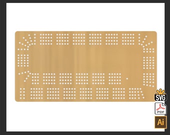 Rectangular Cribbage Board Template - (Laser Ready Digital Download - SVG, AI, PDF)