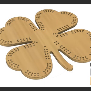 Clover  Shaped Cribbage Template - (Laser Ready Digital Download - SVG, AI, PDF)