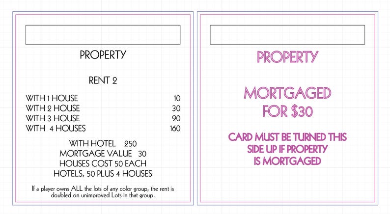 Laser Cut Monopoly Template - (Digital Download - ai, svg, pdf) image 6