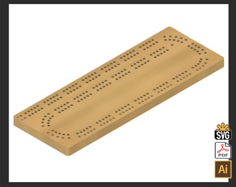 Travel Size Cribbage 2 Player - 2 Design Templates Included - (Laser Ready Digital Download - SVG, AI, PDF)