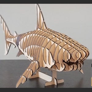 Shark 3D Interlocking Puzzle 1/8&quot; & 3mm - (Laser Ready Digital Download - AI, SVG, PDF)